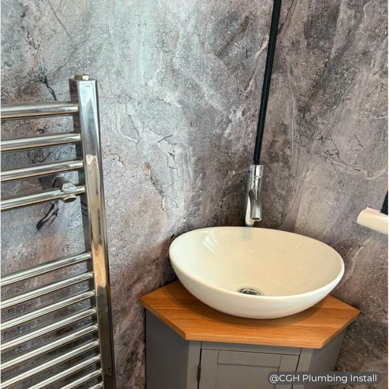 Premium Large Mochaccino Marble Matt 1.0m X 2.4m Shower Panel 14 Premium Large Mochaccino Marble Matt 1.0m X 2.4m Shower Panel - Image 12