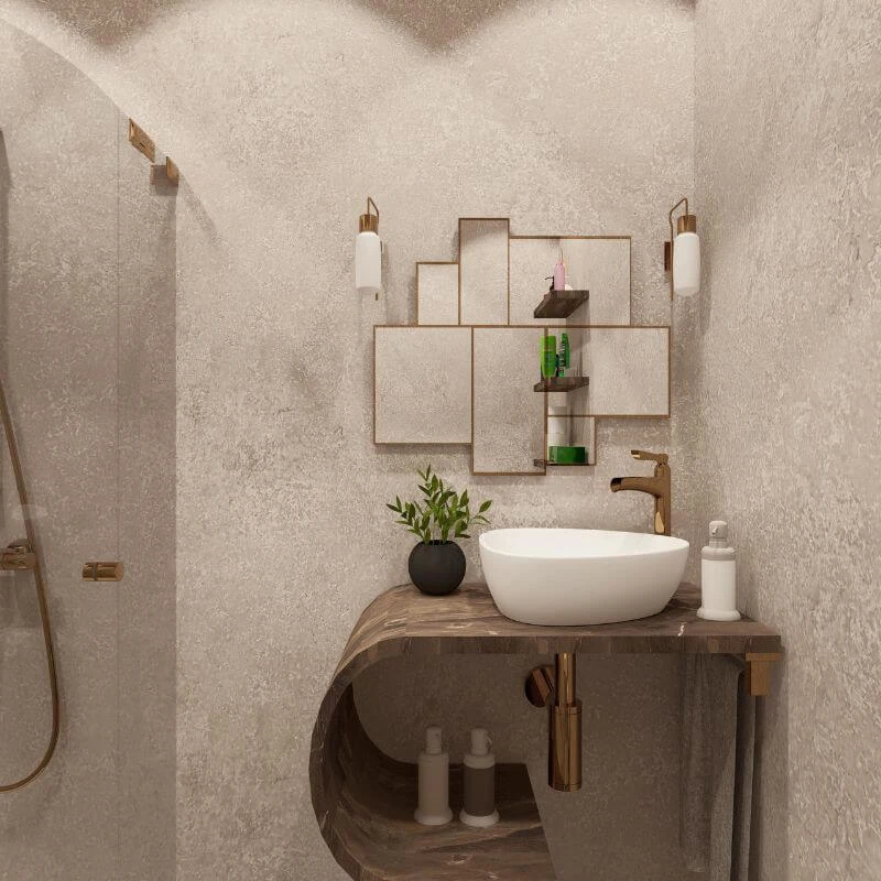 Large Beige Concrete 1.0m X 2.4m Shower Panel 6 Large Beige Concrete 1.0m X 2.4m Shower Panel - Image 4