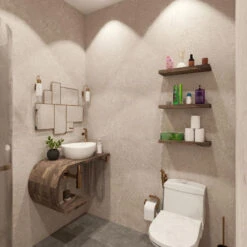 Large Beige Concrete 1.0m X 2.4m Shower Panel