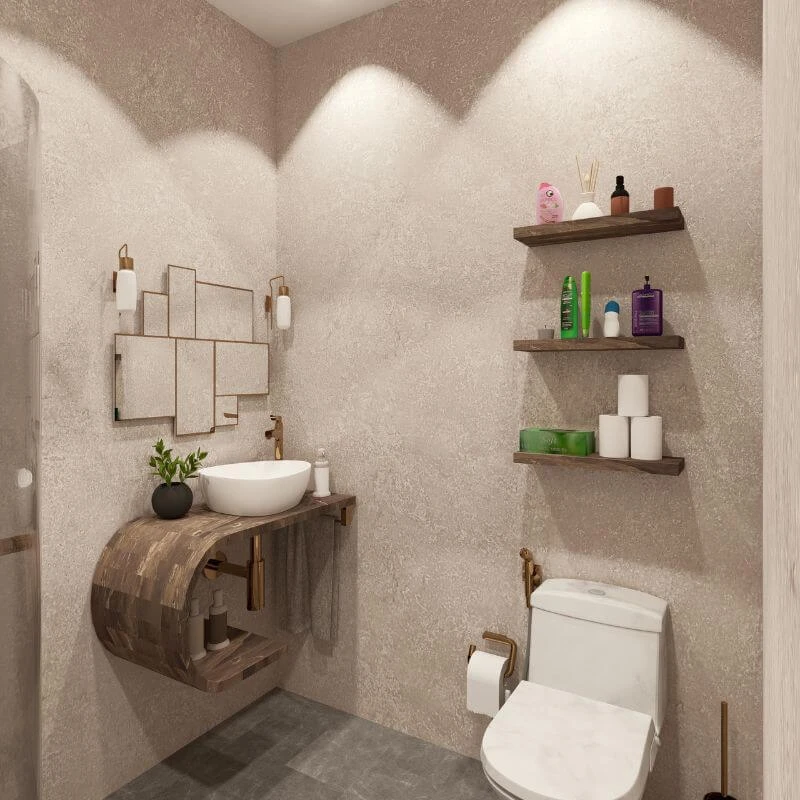 Large Beige Concrete 1.0m X 2.4m Shower Panel 3 Large Beige Concrete 1.0m X 2.4m Shower Panel