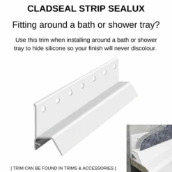 Premium Large Florence 1.0m X 2.4m Shower Panel -Wall Panel Store CLADSEAL STRIP SEALUX 4