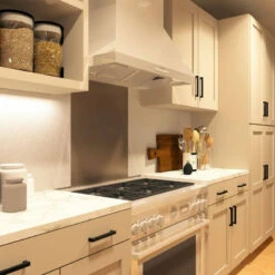 Champagne Kitchen Splashback - Eldhaus -Wall Panel Store Champagne Backsplash Side Angle