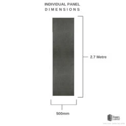 Biella Contempo Smooth 500mm X 2.7m -Wall Panel Store DARK GREY GLOSS BATHROOM WALL PANELS