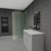Gwent Ultimo Tile 500mm X 2.7m 2 Gwent Ultimo Tile 500mm X 2.7m -Wall Panel Store DARK GREY TILE EFFECT BATHROOM WALL PANEL