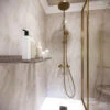 Large Subtle Grey Marble 1.0m X 2.4m Shower Panel -Wall Panel Store Large Subtle Grey Marble Shower Panels In Shower