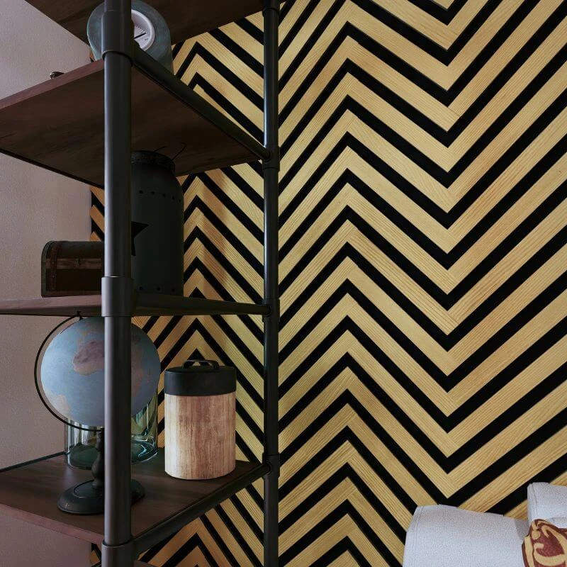 STRIVO Herringbone Acoustic Slat Wall Panel - Natural Oak 4 STRIVO Herringbone Acoustic Slat Wall Panel - Natural Oak - Image 2