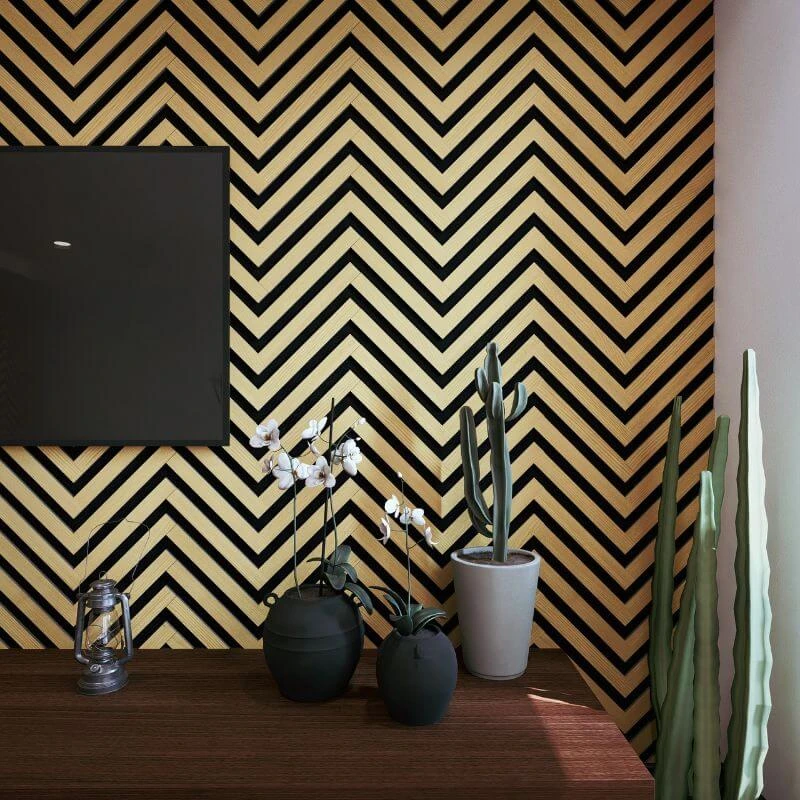 STRIVO Herringbone Acoustic Slat Wall Panel - Natural Oak 5 STRIVO Herringbone Acoustic Slat Wall Panel - Natural Oak - Image 3