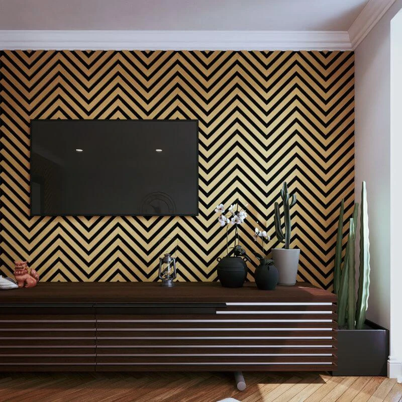 STRIVO Herringbone Acoustic Slat Wall Panel - Natural Oak 3 STRIVO Herringbone Acoustic Slat Wall Panel - Natural Oak