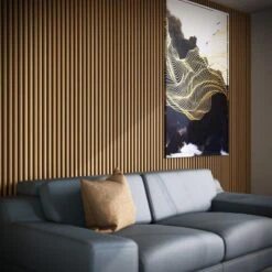 STRIVO Curve Acoustic Slat Wall Panel - Natural Oak -Wall Panel Store Natural oak chevron s 1