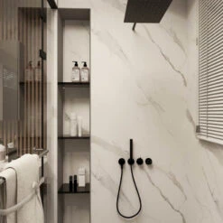 Premium Large Ultra Matt Carrara Marble 1.0m X 2.4m Shower Panel