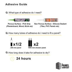 Premium Large Milazzo 1.0m X 2.4m Shower Panel -Wall Panel Store Shower panel adhesive guide 1