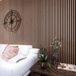 STRIVO Curve Acoustic Slat Wall Panel - Walnut -Wall Panel Store Walnut curve off 1
