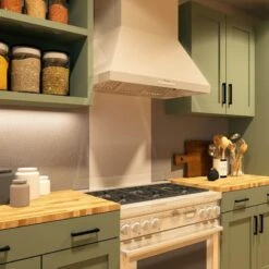 White Kitchen Splashback - Eldhaus -Wall Panel Store White Backsplash Wood Counter