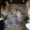 White Marble Tile Wall Panel - 600mm 2 White Marble Tile Wall Panel - 600mm -Wall Panel Store White Marble Tile Wall Panel Bathroom View