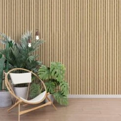 All Natural Oak 3D Slat Wall Panel - Sulcado