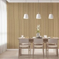 All Natural Oak 3D Slat Wall Panel - Sulcado -Wall Panel Store all natural oak slat wall panel dining room