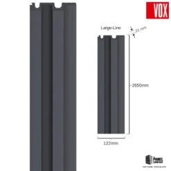 Vox Linerio Anthracite Slat Panel | Available In S-Line, M-Line & L-Line 16 Vox Linerio Anthracite Slat Panel | Available In S-Line, M-Line & L-Line -Wall Panel Store anthracite vox linerio large line slat wall panel