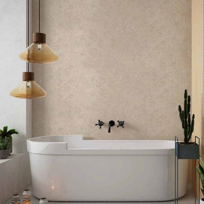 Large Beige Concrete 1.0m X 2.4m Shower Panel 8 Large Beige Concrete 1.0m X 2.4m Shower Panel - Image 6