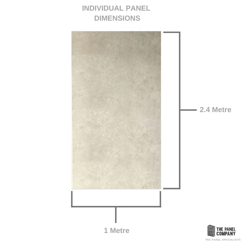 Large Beige Concrete 1.0m X 2.4m Shower Panel 10 Large Beige Concrete 1.0m X 2.4m Shower Panel - Image 8