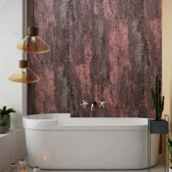 Large Brushed Red 1.0m X 2.4m Shower Panel