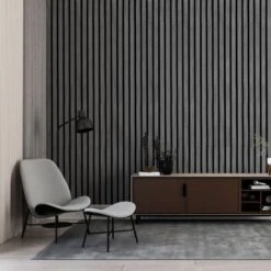 STRIVO Premium Charcoal Acoustic Slat Wall Panel