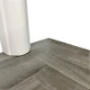 Carron Oak Herringbone SPC Flooring | W/ Built In Underlay | Elegance Range | 0.806m² Pack -Wall Panel Store dark grey oak herringbone spc flooring for the bathroom