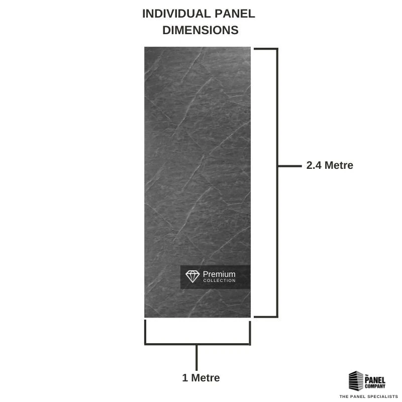 Premium Large Lindos Dark Grey Matt 1.0m X 2.4m Shower Panel 8 Premium Large Lindos Dark Grey Matt 1.0m X 2.4m Shower Panel - Image 6