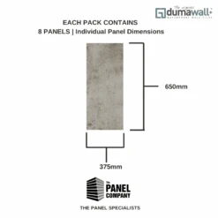Dumawall Plus Dark Cement | Solid Bathroom Wall Tile | 8 Pack -Wall Panel Store dumawall plus dark cement solid bathroom wall tile panel dimesnions