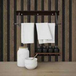 French Oak Water Resistant Slat Wall Panel - Sulcado -Wall Panel Store french oak water resistant 300 kitchen wall