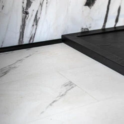Gloss Carrara White Marble SPC Flooring | W/ Built In Underlay | KlickerFloor 1.86m² Pack