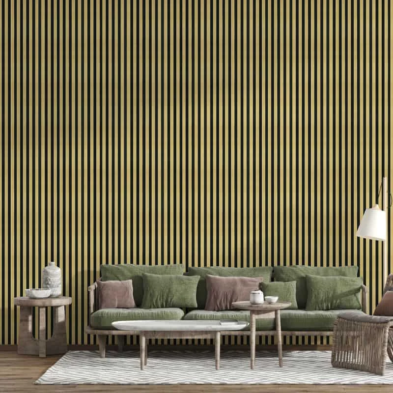 Gold Metallic 3D Slat Wall Panel - Sulcado 3 Gold Metallic 3D Slat Wall Panel - Sulcado