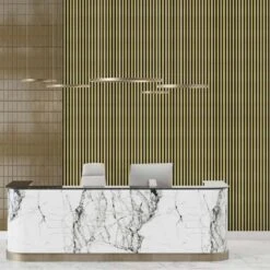 Gold Metallic 3D Slat Wall Panel - Sulcado 22 Gold Metallic 3D Slat Wall Panel - Sulcado -Wall Panel Store gold sulcado slat wall panel office
