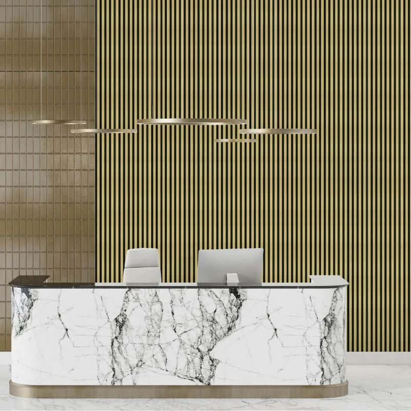 Gold Metallic 3D Slat Wall Panel - Sulcado 12 Gold Metallic 3D Slat Wall Panel - Sulcado - Image 10