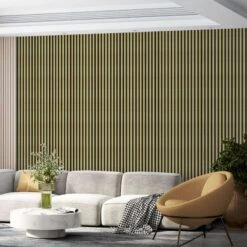 Gold Metallic 3D Slat Wall Panel - Sulcado 16 Gold Metallic 3D Slat Wall Panel - Sulcado -Wall Panel Store gold sulcado slat wall panel room