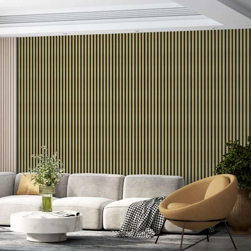 Gold Metallic 3D Slat Wall Panel - Sulcado 6 Gold Metallic 3D Slat Wall Panel - Sulcado - Image 4