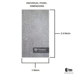 Premium Large Grey Granite Terrazzo 1.0m X 2.4m Shower Panel -Wall Panel Store grey granite terrazzo shower panel dimesnions