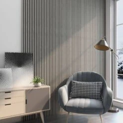 STRIVO Premium Grey Oak Acoustic Slat Wall Panel -Wall Panel Store grey oak acoustic panel