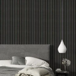 Grey Oak 3D Slat Wall Panel - Sulcado -Wall Panel Store grey oak slat wall panel bed room