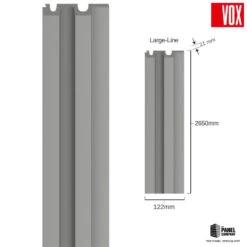 Vox Linerio Grey Slat Panel | Available In S-Line, M-Line & L-Line -Wall Panel Store grey vox linerio large line slat wall panel