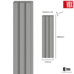 Vox Linerio Grey Slat Panel | Available In S-Line, M-Line & L-Line -Wall Panel Store grey vox linerio medium line slat wall panel