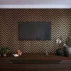 STRIVO Herringbone Acoustic Slat Wall Panel - Walnut -Wall Panel Store herringbone acoustic front 1