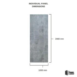 Premium Large Milano Grey Tile 1.0m X 2.4m Shower Panel -Wall Panel Store millano grey tile spec 1