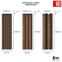 Vox Linerio Mocca Slat Panel | Available In S-Line, M-Line & L-Line -Wall Panel Store mocca vox linerio slat wall panel dimensions