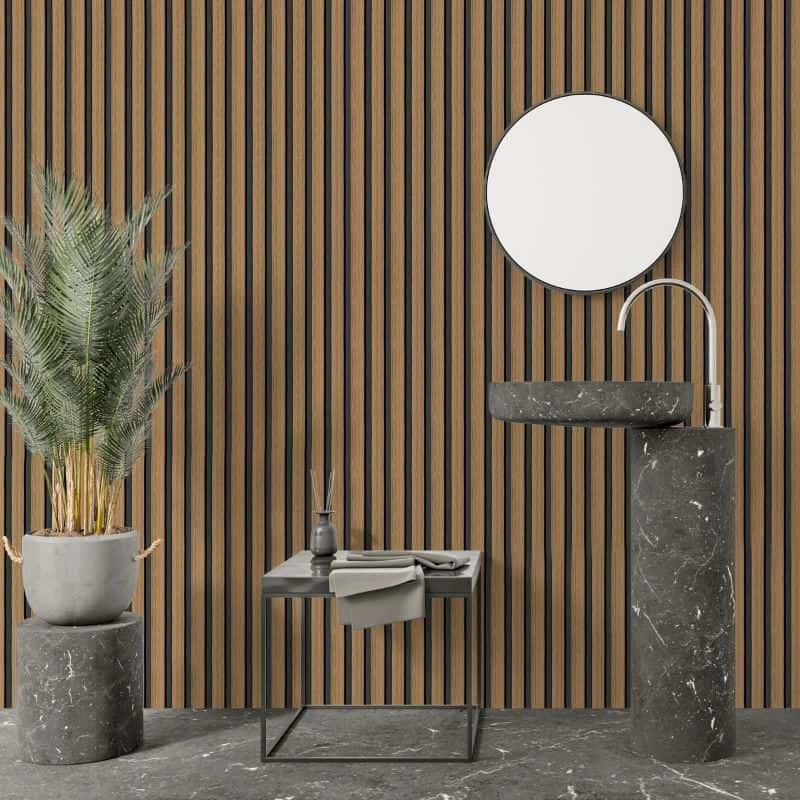 Natural Oak Water Resistant Slat Wall Panel - Sulcado 5 Natural Oak Water Resistant Slat Wall Panel - Sulcado - Image 3