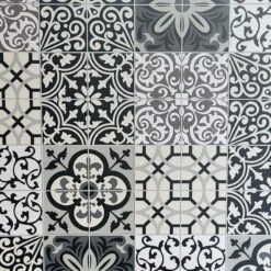 Premium Large Patchwork Black Matt 1.0m X 2.4m Shower Panel -Wall Panel Store patchwork shower panel