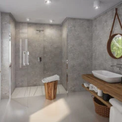 Large Grey Concrete 1.0m X 2.4m Shower Panel -Wall Panel Store pvc concrete shower paneL