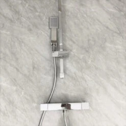 Large Dark Grey Marble 1.0m X 2.4m Shower Panel -Wall Panel Store ru59 dark grey marble shower panel 2048x light