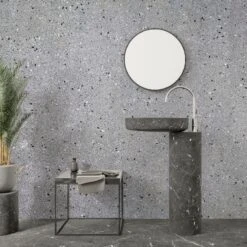Premium Large Grey Granite Terrazzo 1.0m X 2.4m Shower Panel