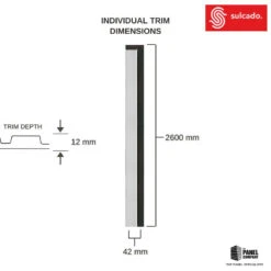 Silver Metallic 3D Slat Wall Panel Framing Trim - Sulcado -Wall Panel Store sulcado silver metallic slat wall left hand trim dimensions