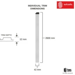 Silver Metallic 3D Slat Wall Panel Framing Trim - Sulcado -Wall Panel Store sulcado silver metallic slat wall right hand trim dimensions